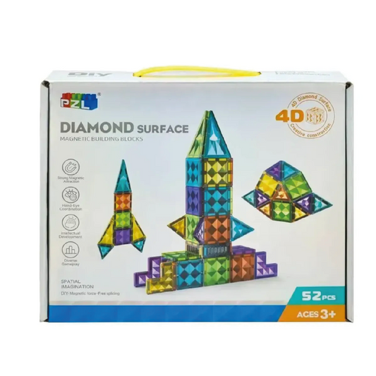 Bloques Magnéticos 4D – Diamond Surface (52 piezas)