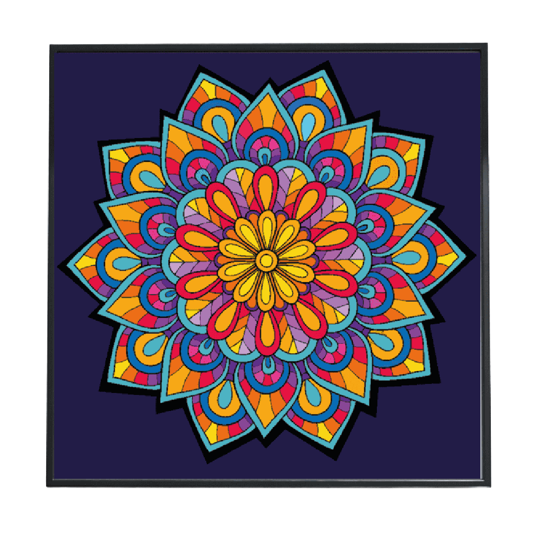 Mandala Arcoiris kit de pintura por números 30x30 cm