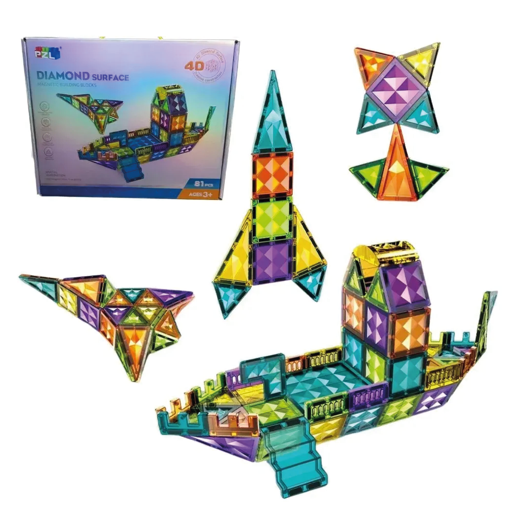 Bloques Magnéticos 4D – Diamond Surface (52 piezas)