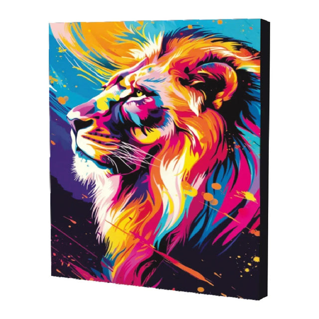 Rey León - kit de pintura por numeros 50x40 cm - Ingenio Destreza Mental