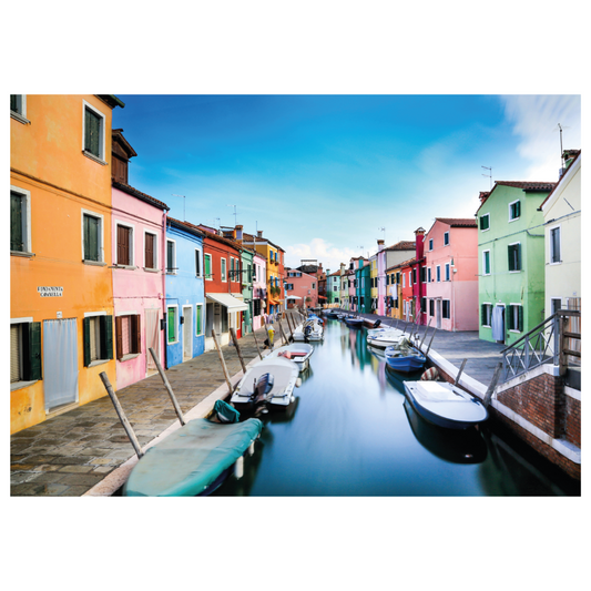 Rompecabezas de 100 piezas Burano, Donde las Casas Pintan el Agua