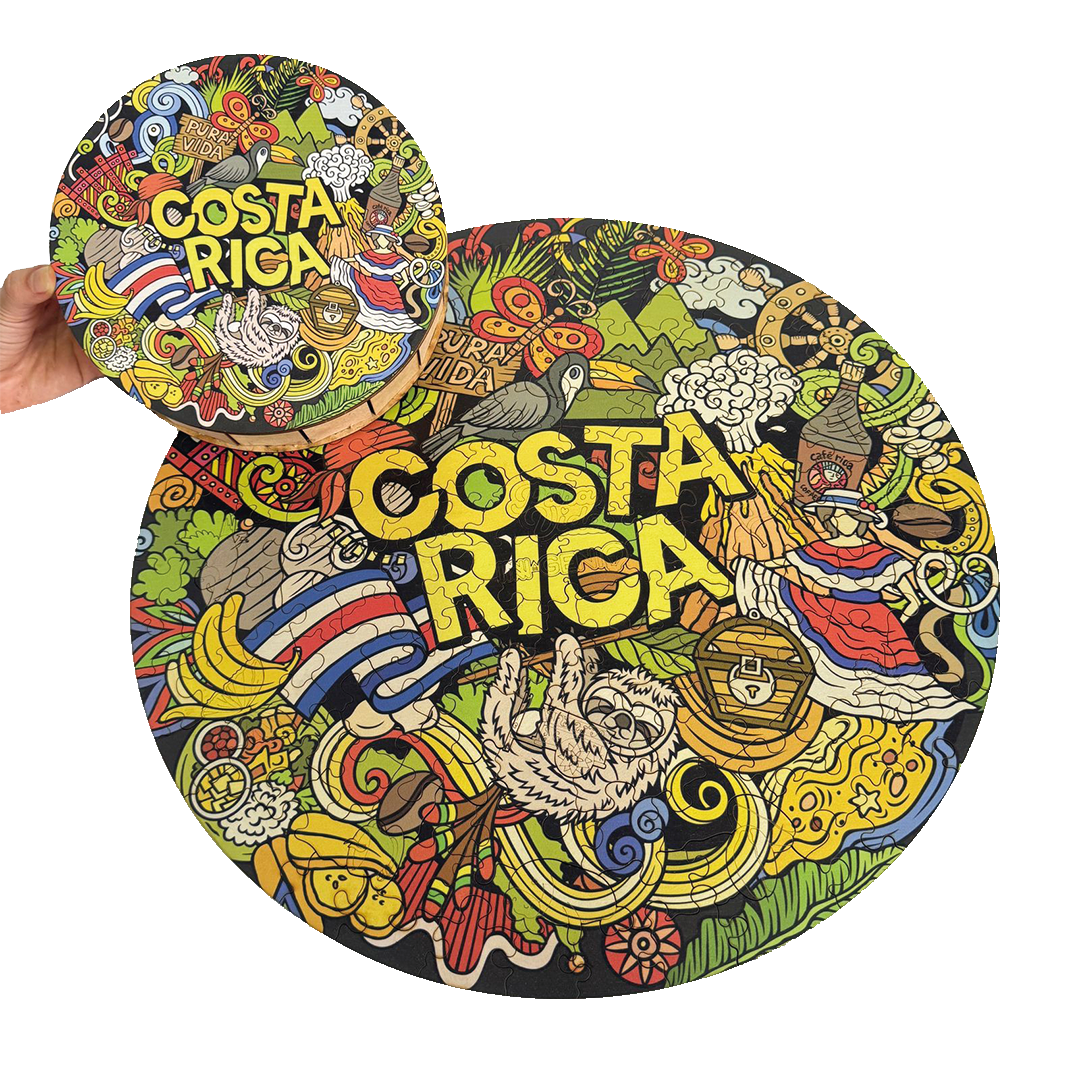 Rompecabezas Mutiformas Costa Rica 176 Piezas - Redondo en Madera