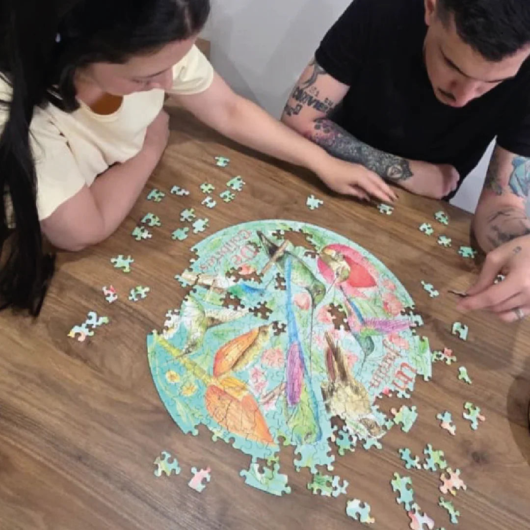 Rompecabezas 300 Piezas Redondo en Madera - Guìa de Colibríes