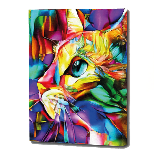 Kit de Arte 5D Diamante 50cmx40cm - Gato Cristalino