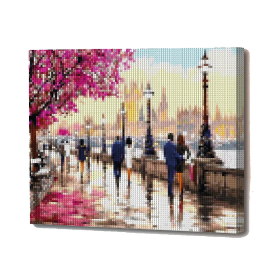 Kit de Arte 5D Diamante 50cmx40cm - Camino Farol Rosado