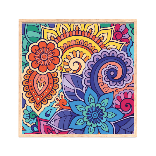 Mandala Flores kit de pintura por números 30x30 cm