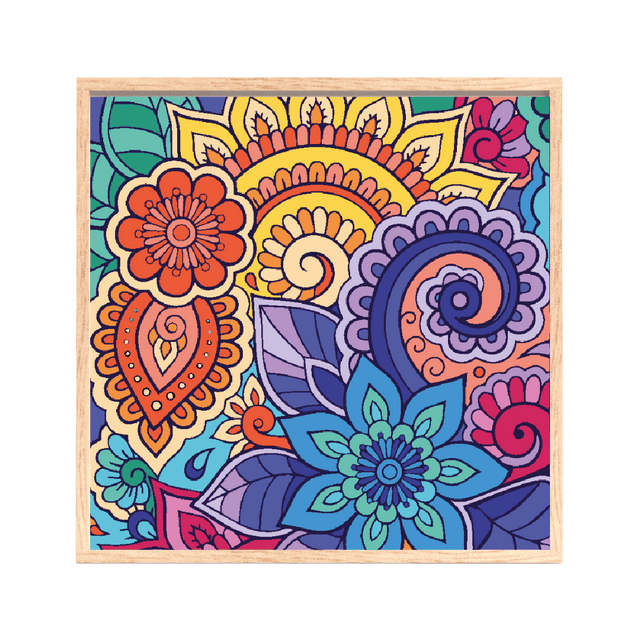 Mandala Flores kit de pintura por números 30x30 cm