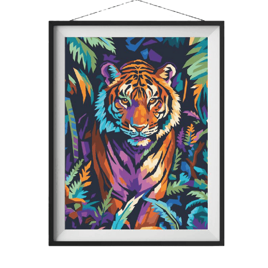 Tigre kit de pintura por numeros 50x40 cm