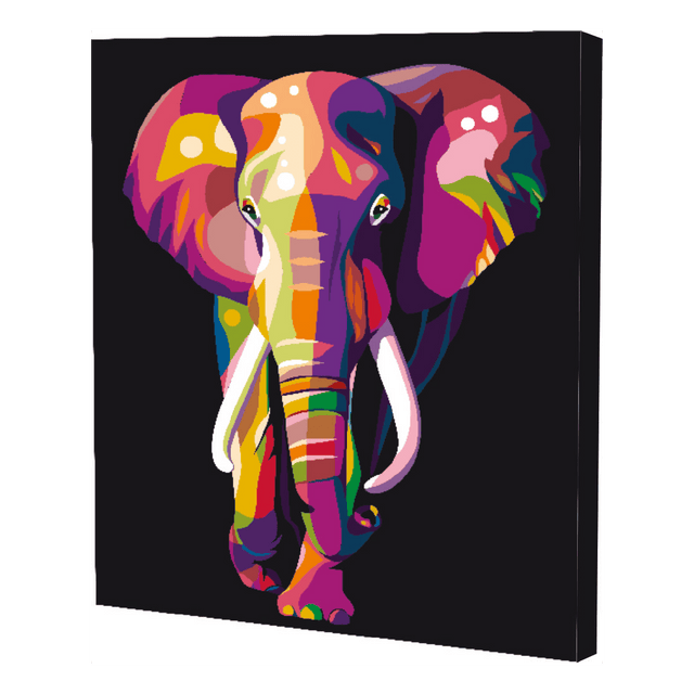 Elefante - kit de pintura por numeros 50x40 cm