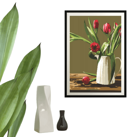 Tulipanes kit de pintura por números 50x40 cm