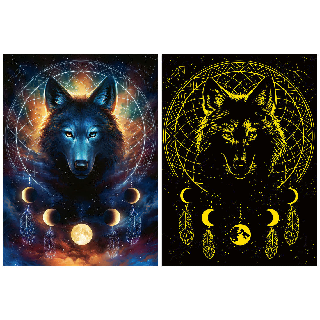 Rompecabezas 500 Piezas Luminoso Lunar Wolf Puzzle - Lobo lunar