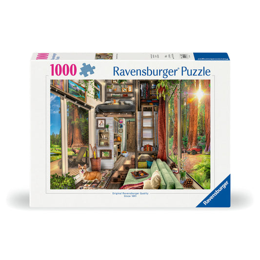 rompecabezas-1000-piezas-redwood-forest-tiny-house-casita-en-el-bosque-rojo-rompecabezas-colombia