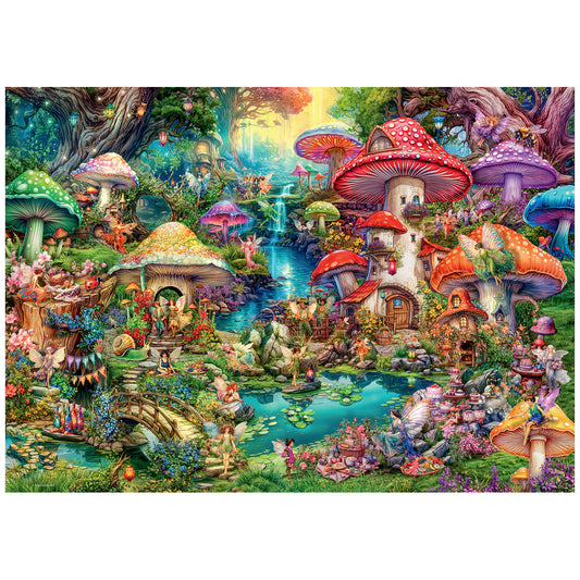 rompecabezas-1000-piezas-merry-mushroom-village-aldea-de-hongos-alegre-rompecabezas-colombia