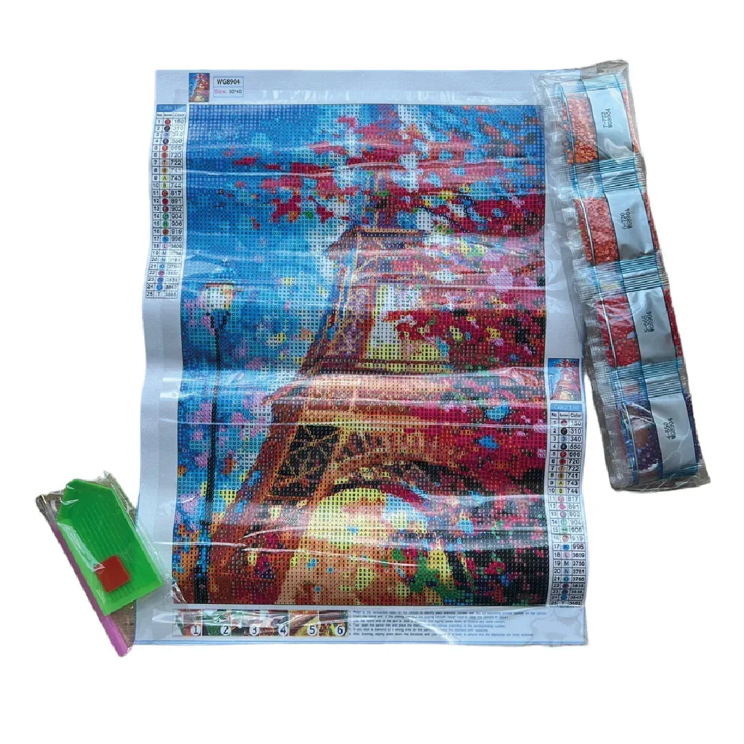 YSCOLOR Diamond Painting 5D – Torre Eiffel – Kit Completo 30x30cm – Mosaico Rotondo Fai Da Te