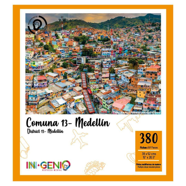 Rompecabezas en Madera Multiformas Comuna 13, Medellín - Colección Colombia - Ingenio Destreza Mental