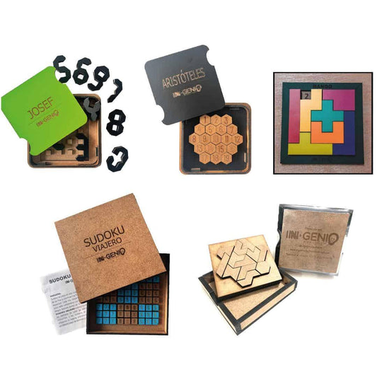 Kit x5 Juegos de Destreza (Sudoku, Pentaloco, Bango, Aristóteles y Josef) - Ingenio Destreza Mental