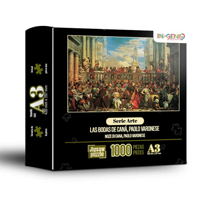 Rompecabezas 1000 Piezas mini A3 - Bodas de Caná, Paolo Veronese (M100-106) - Ingenio Destreza Mental