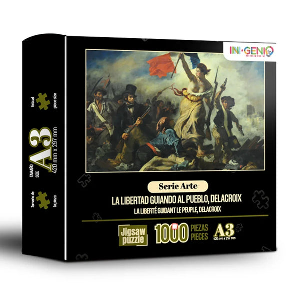 Rompecabezas 1000 Piezas mini A3 - La Libertad Guiando al Pueblo, Delacroix (M100-108) - Ingenio Destreza Mental