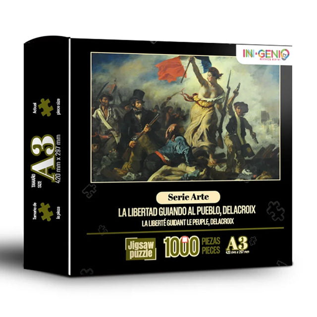 Rompecabezas 1000 Piezas mini A3 - La Libertad Guiando al Pueblo, Delacroix (M100-108) - Ingenio Destreza Mental