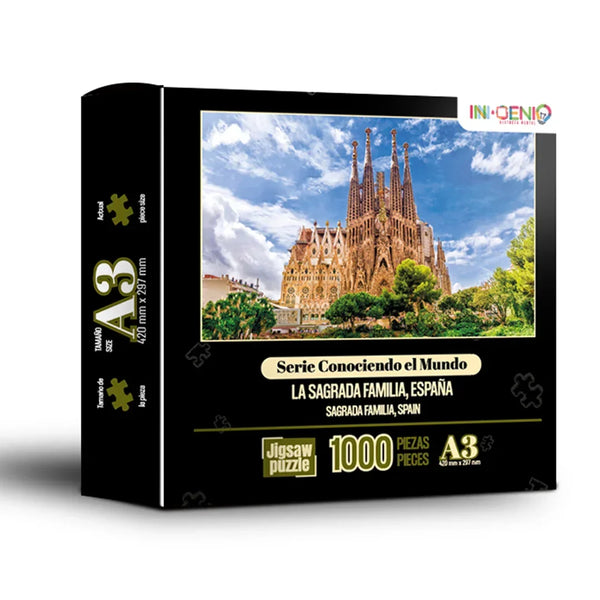 Rompecabezas 1000 Piezas mini A3 - La Sagrada Familia, España (M100-200) - Ingenio Destreza Mental