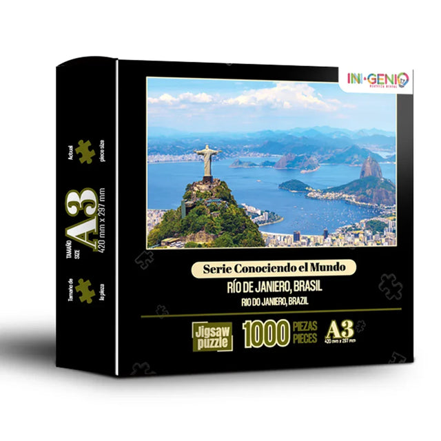 Rompecabezas 1000 Piezas mini A3 - Rio de Janeiro, Brasil (M100-206) - Ingenio Destreza Mental