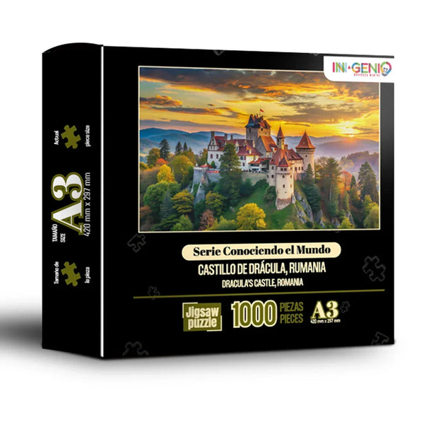 Rompecabezas 1000 Piezas mini A3 - Castillo de Drácula, Rumania (M100-207) - Ingenio Destreza Mental