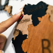 MADEMAP Premium - Mapamundi de Madera para Instalar en Pared en Relieve 3D Multicolor - Ingenio Destreza Mental