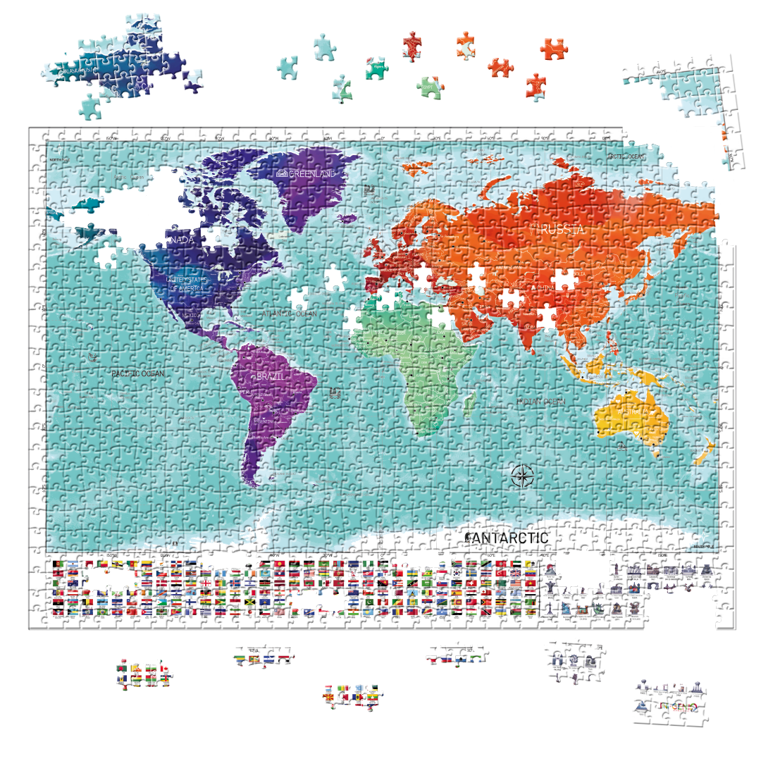 Rompecabezas 1000 piezas Mapamundi Geográfico (ING229)