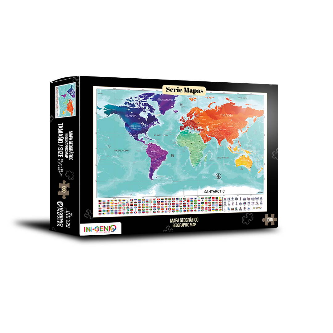 Rompecabezas 1000 piezas Mapamundi Geográfico (ING229)