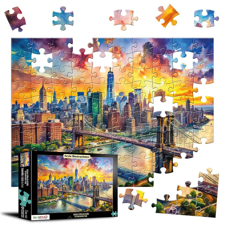 Rompecabezas 100 piezas New York en Acuarela (L100-105)