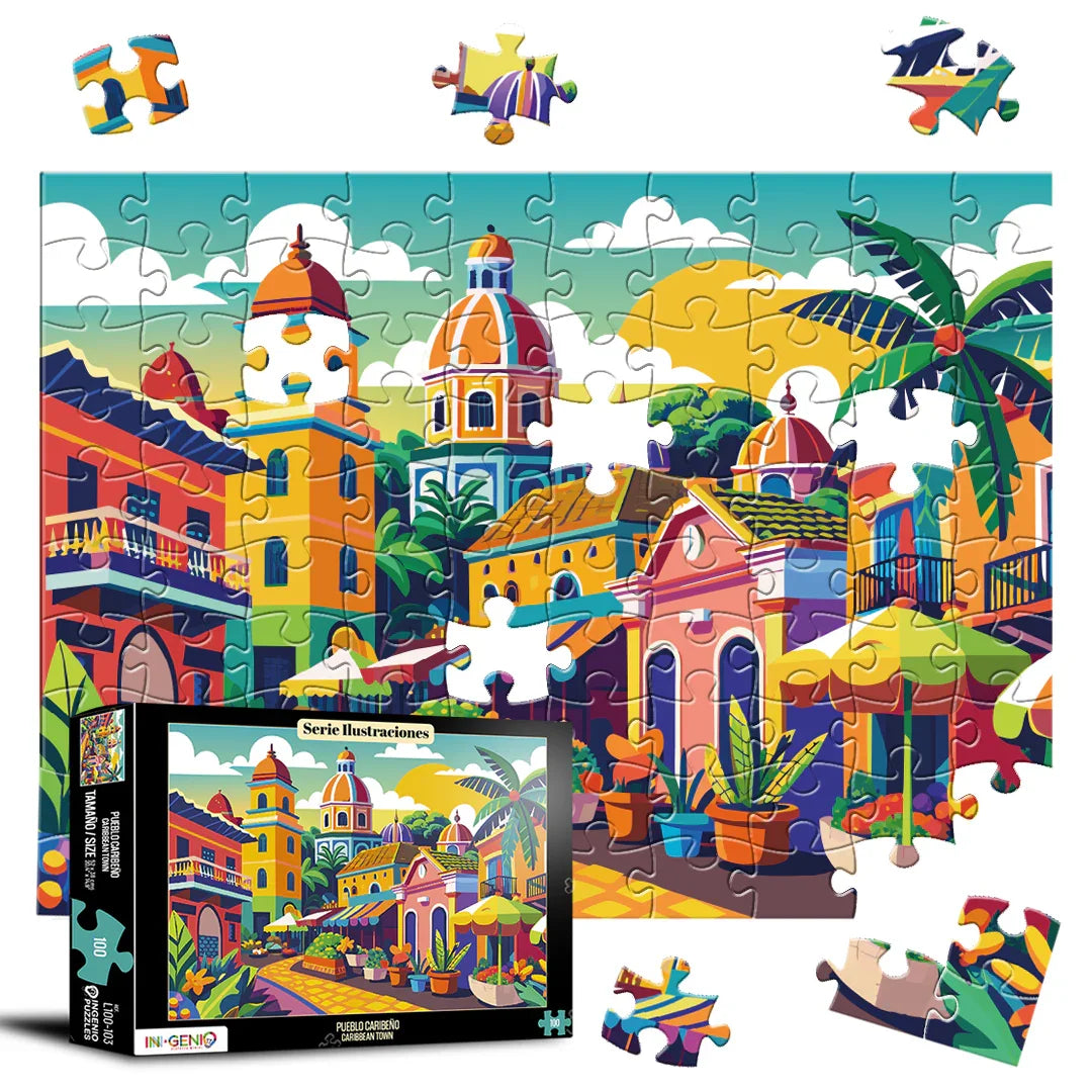 Rompecabezas 100 piezas Pueblo Caribeño (L100-103)