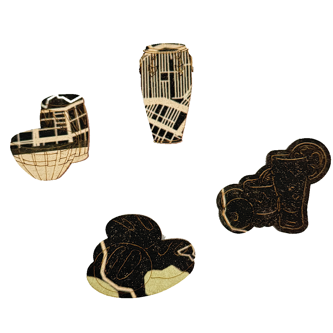 Rompecabezas Mutiformas Redondo en Madera - Mapa de Cali 165 Piezas