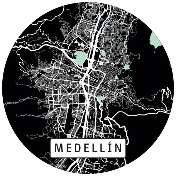 Rompecabezas Mutiformas Redondo en Madera - Mapa de Medellín 165 Piezas - Ingenio Destreza Mental