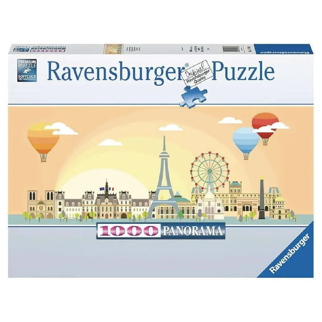 Rompecabezas 1000 piezas Panorama - Una etiqueta en París - Ravensburger - Ingenio Destreza Mental