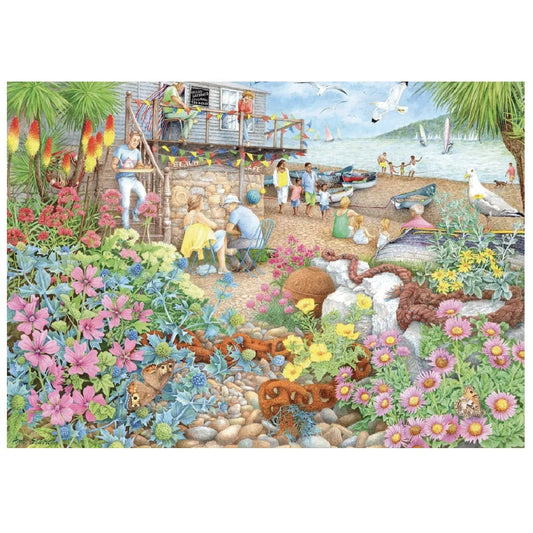 Rompecabezas 1000 piezas Café Jardín de la Playa - Ravensburger - Ingenio Destreza Mental