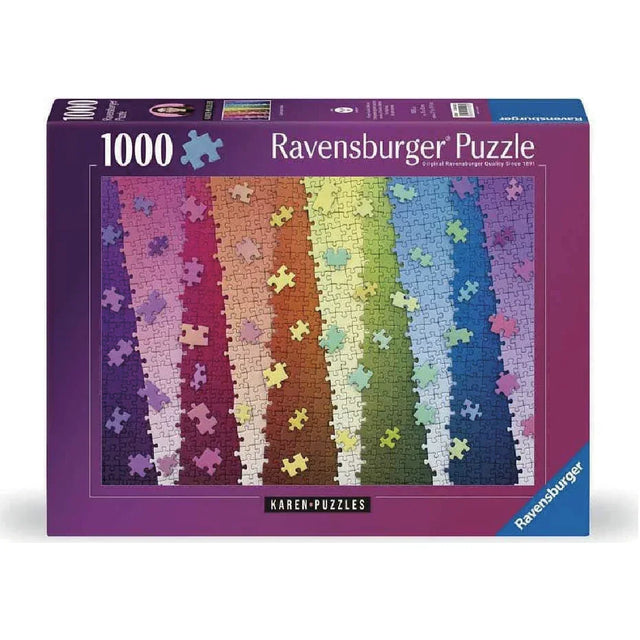 Rompecabezas 1000 piezas Karen Puzzles Cascada del arcoíris - Ravensburger - Ingenio Destreza Mental