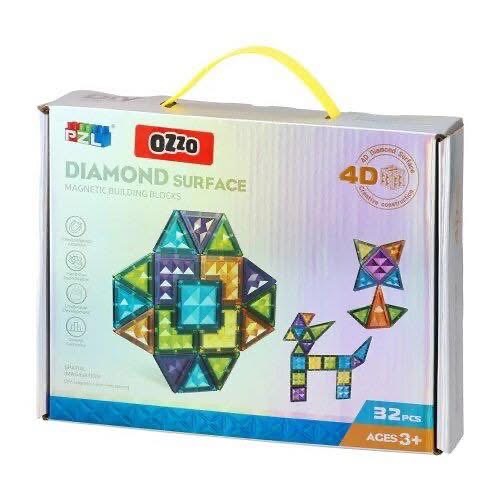 Bloques Magnéticos 4D – Diamond Surface (32 piezas)