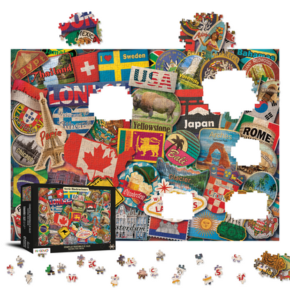Caja del rompecabezas Traditional travel emblems (ING235) · INGENIO