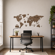 MADEMAP Edición Estándar - Mapamundi de Madera para Instalar en Pared