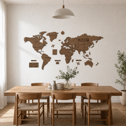 MADEMAP Edición Estándar - Mapamundi de Madera para Instalar en Pared