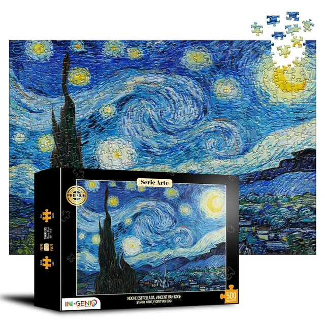 Rompecabezas 500 piezas Noche Estrellada - Starry Night , Van Gogh (500-500) - Ingenio Destreza Mental