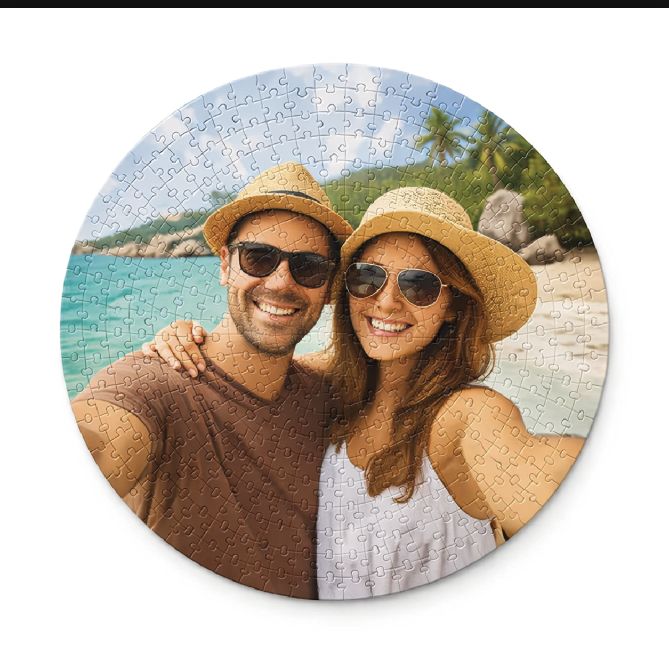 Rompecabezas circular personalizado con una foto de viaje
