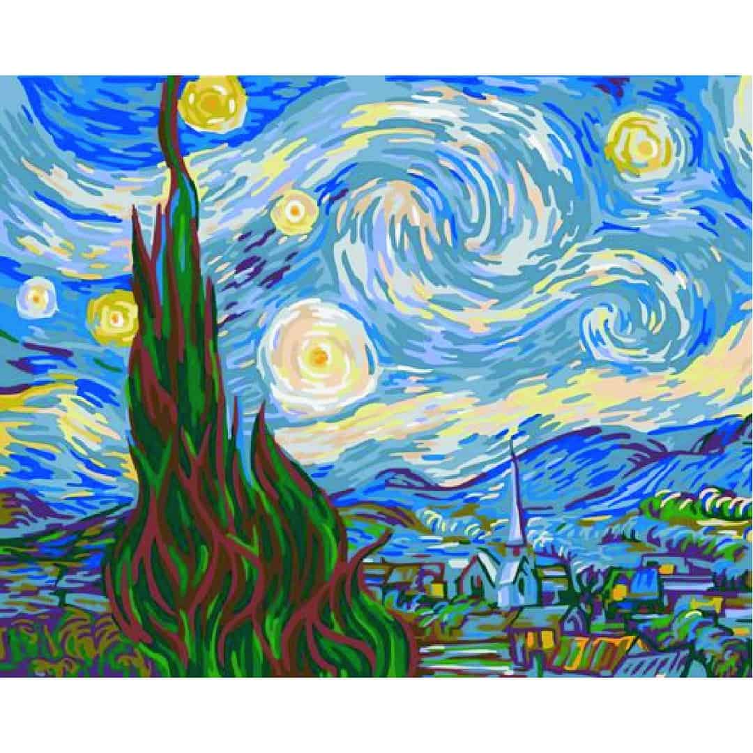 Pintura por números 50x40cm - Starry Night / La noche estrellada - Ingenio  Destreza Mental