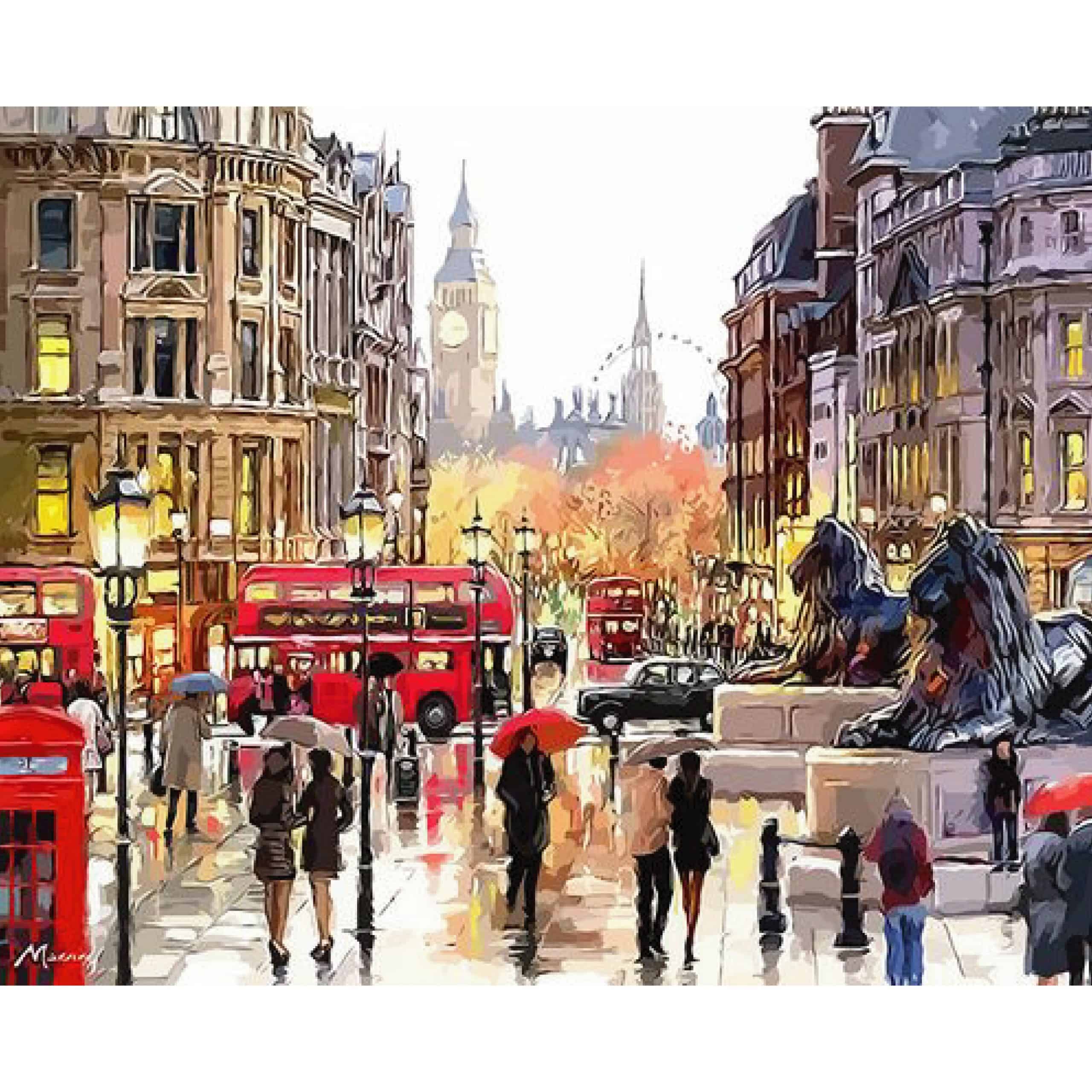 Pintura por números 50x40cm - Londres, Reino Unido - Ingenio Destreza Mental