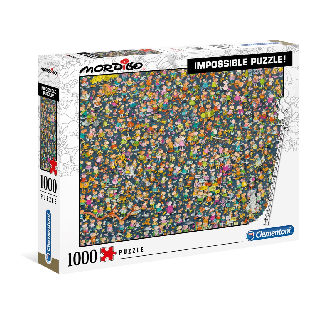 Rompecabezas 1000 piezas Mordillo Impossible Collection - Clementoni 39550 - Destreza Mental Superhéroes DC Cómics